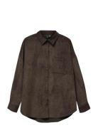 Vmsanne Courderoy Ls Shirt Wvn Noos Brown Vero Moda