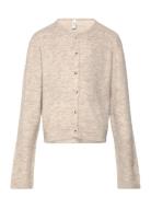 Vmlefile Ls O-Neck Cardigan Btq Girl Beige Vero Moda Girl