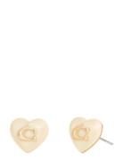 Coach Signature Heart Stud Earrings Gold Coach Accessories