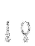 Como Hoop Earring Crystal Silver By Jolima