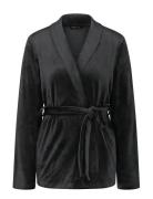 Sensual Velour Robe Top 01 Black Triumph