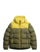Colourblock Hooded Puffer Jkt Patterned Superdry Sport