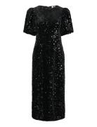 Yassofie 2/4 Sequin Midi Dress - Show Black YAS