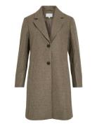 Viclaudia Button Coat - Noos Brown Vila