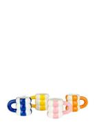 Sæt Med 4 Kaffekopper I Keramiske Flydere Patterned Balvi