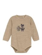 Body Ls, Solid W. Print Beige CeLaVi