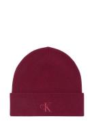 Ck Fine Rib Beanie Burgundy Calvin Klein