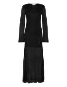 Haisley Sheer Knitted Maxi Dress Black Malina