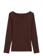 T-Shirts Long Sleeve Brown Marc O'Polo