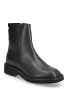 Th Square Toe Leather Bootie Black Tommy Hilfiger