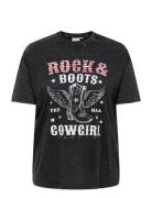 Cartico Life Ss Relaxed O-Neck Tee Jrs Black ONLY Carmakoma