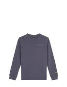 Script Crew Neck Sweatshirt Blue Lyle & Scott