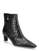 Th Square Toe Croc Kitten Bootie Black Tommy Hilfiger