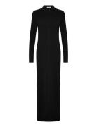 Ribbed Knit Shirt Dress Black Filippa K