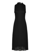 Nessa Halterneck Pointelle Knitted Midi Dress Black Malina