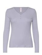 Top Ls Rib Modal Henley Grey Hunkemöller