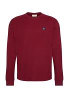 Ls Waffle Badge Crewnk Tee Burgundy Calvin Klein Jeans