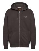 Essential Logo Zip Hoodie Hb Brown Superdry