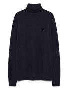 Pima Org Ctn Cashmere Roll Neck Navy Tommy Hilfiger