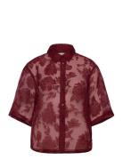 Mschlettiche 3/4 Shirt Burgundy MSCH Copenhagen
