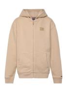 Tonal Flag Emb Zip Hoodie Cream Tommy Hilfiger