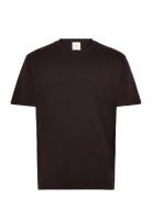 Ss Supima Chest Emb Crewneck Tee Brown Calvin Klein