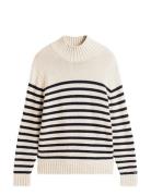 Breton Cotton Stripe Mock Neck Cream Tommy Hilfiger