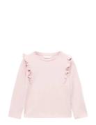 Frills Cotton T-Shirt Pink Mango