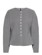 Vmklea Ls O-Neck Cardigan Jrs Ga Grey Vero Moda