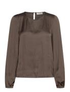Rwmessina Ls Regular Blouse Brown Rosemunde