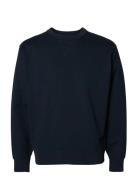 Slhrelaxluke Ls Sweat Crew Neck Noos Blue Selected