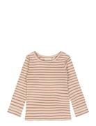 T-Shirt L/S Modal Striped Beige Petit Piao