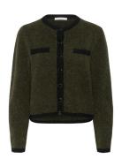 Gzalpha Ls Contrast Cardigan Khaki Gestuz