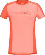 Women's Falketind Equaliser Merino T-Shirt Peach Amber/Orange Alert