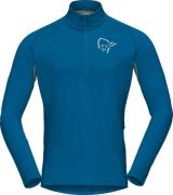 Norrøna Men's Fjørå Equaliser Long Sleeve Zip Top Mykonos Blue/Castor ...