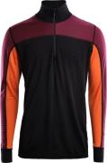 LightWool Reinforced Mockneck Man Jet Black/Zinfandel/Orange Tiger