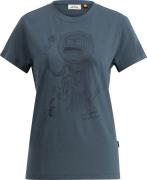 Lundhags Women's Järpen Printed T-Shirt Denim Blue