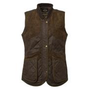 Women's Vintage Shooting Vest Leather Brown