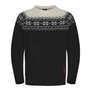 Gridarmor Men's Snøkrystall Round Neck Ullgenser Black/White