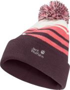 Jack Wolfskin Kids' Stripy Pompom Beanie Amaranth