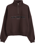Aim'n Women's Varsity Sweat Half Zip Chocolate