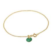 Enamel Ball Chain Petrol Armbånd 18 kt. Gullbelagt sølv B16G-42-Petrol...