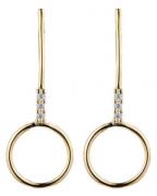 Everneed Daniella - Long Gold Earrings with circle (U)
