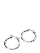 Layla Recycled Medium Hoop Earrings Silver-Plated Accessories Jeweller...