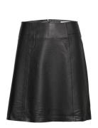 Slfnew Ibi Mw Leather Skirt B Kort Skjørt Black Selected Femme