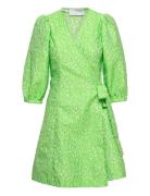 Slfjulia-Siv 3/4 Short Dress Ex Kort Kjole Green Selected Femme