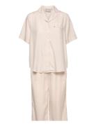 Arianna Lyocell/Viscose Jacquard Dot Pajama Set Pyjamas Beige Lexingto...