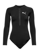 Puma Swim Women Long Sleeve Surf Su Badedrakt Badetøy Black Puma Swim