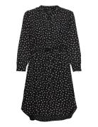 Slfdamina 7/8 Aop Dress Kort Kjole Black Selected Femme