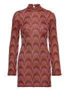 Lurex Knitted Dress Kort Kjole Brown Mango